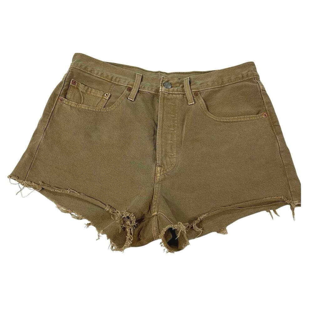 Levi’s 501 Original High Rise Cutoff Denim Shorts Tan W31